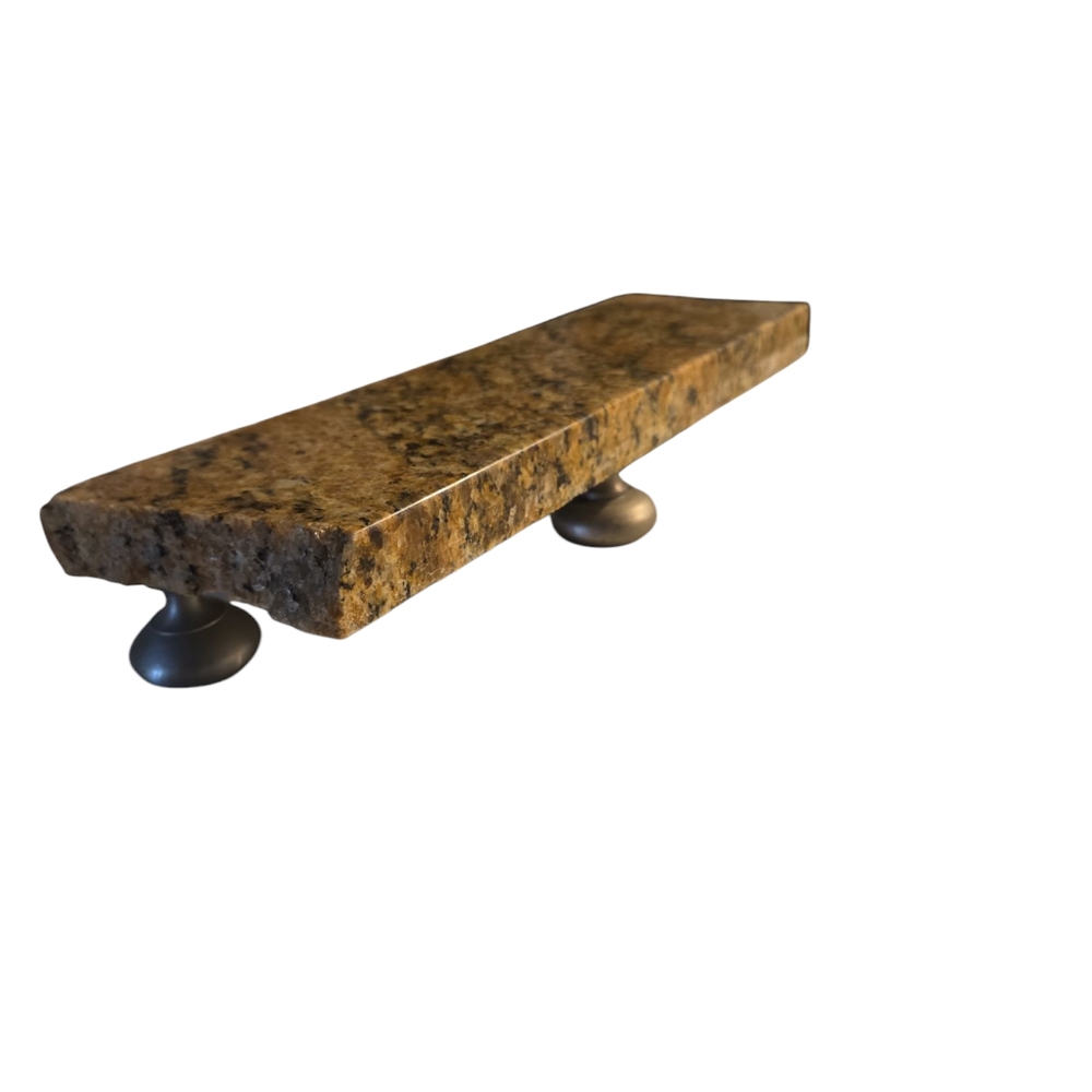 Handmade Granite Display Decor Shelf with Metal Supports